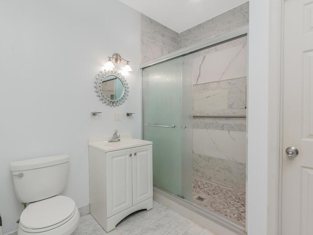 Bathroom, Glass Shower, Interior, Marble, Marble Walls, Recessed Lighting