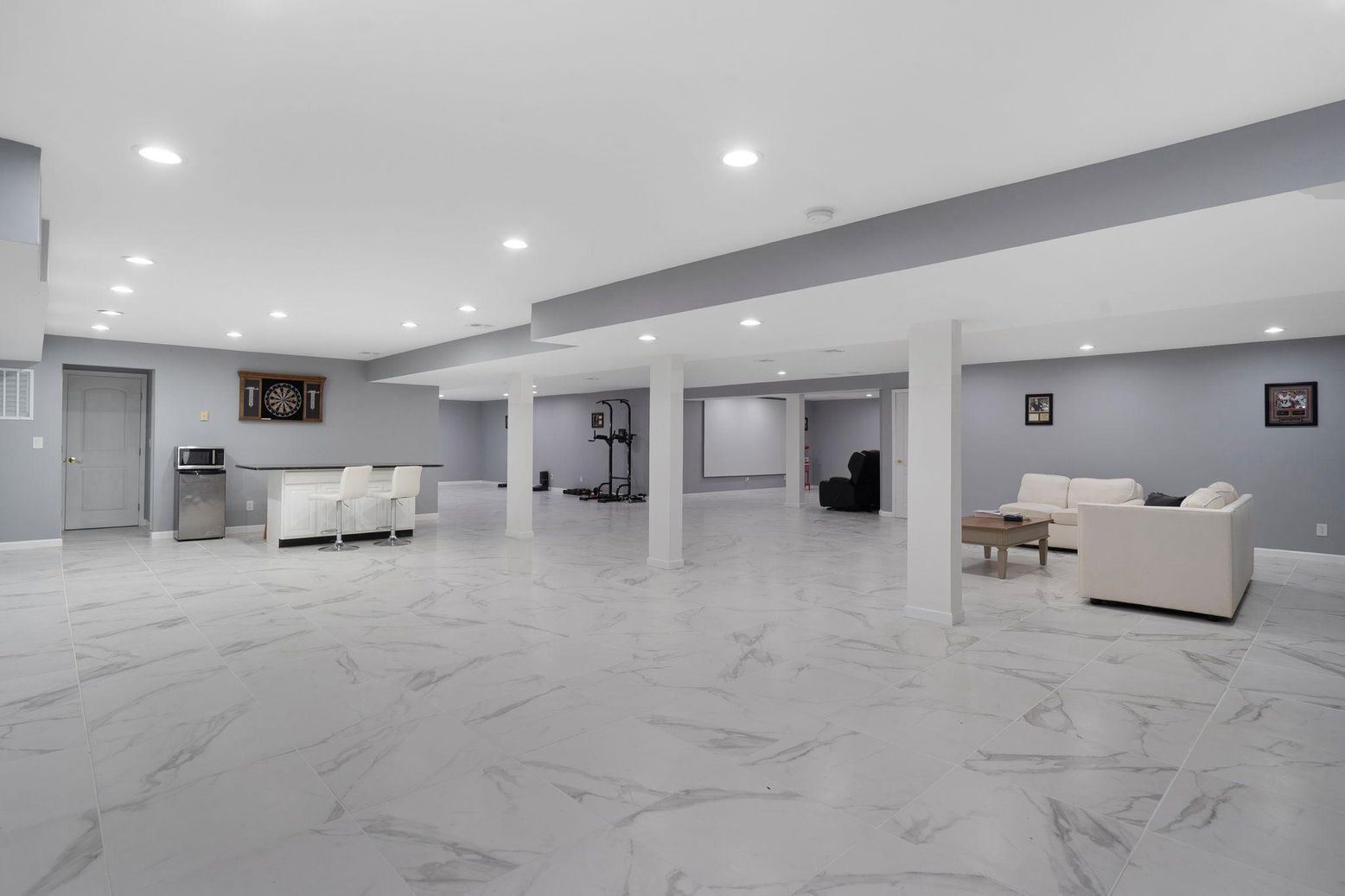 Interior, Living room, Marble, Recessed Lighting