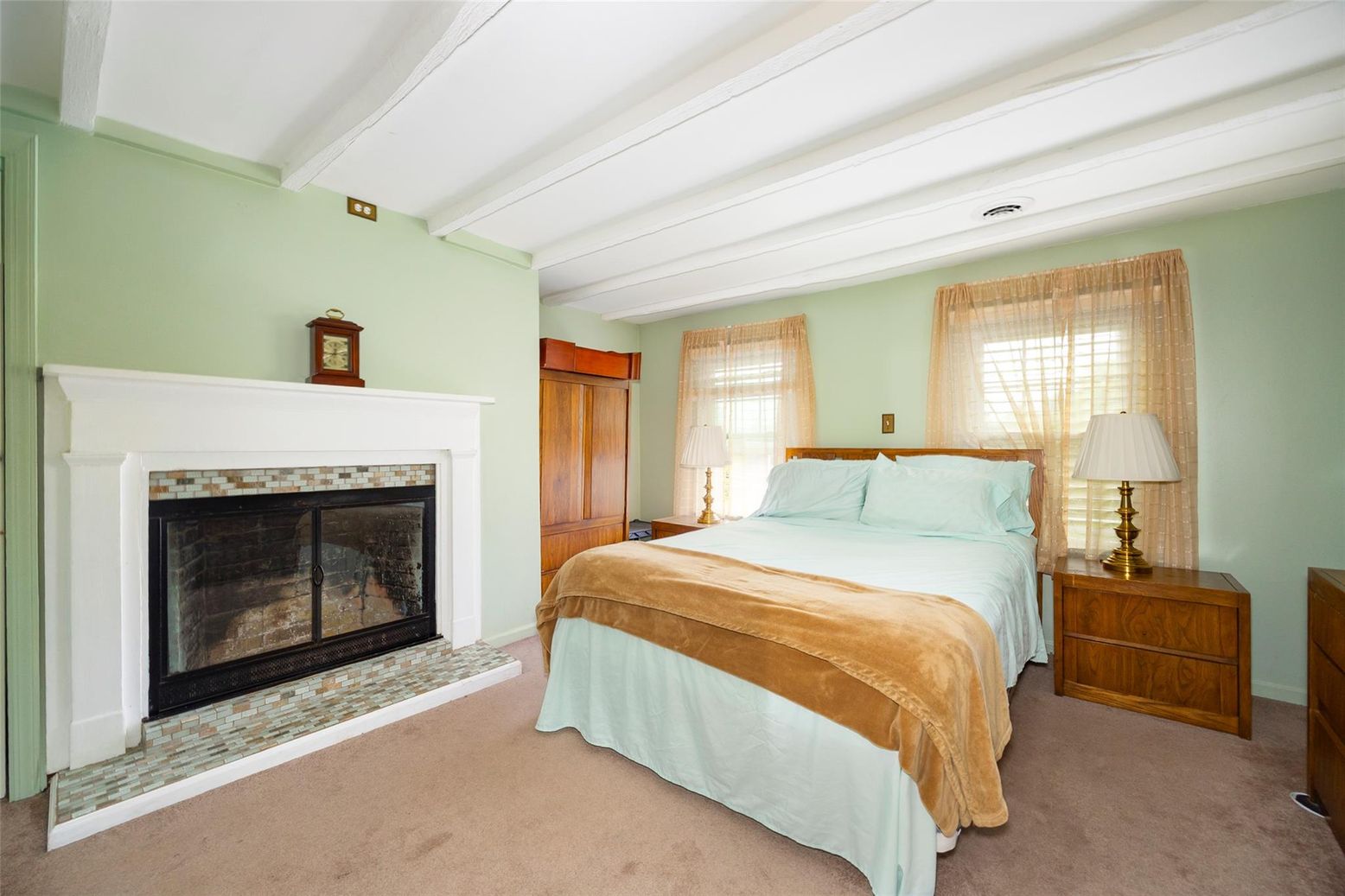 Bedroom, Fireplace, Interior