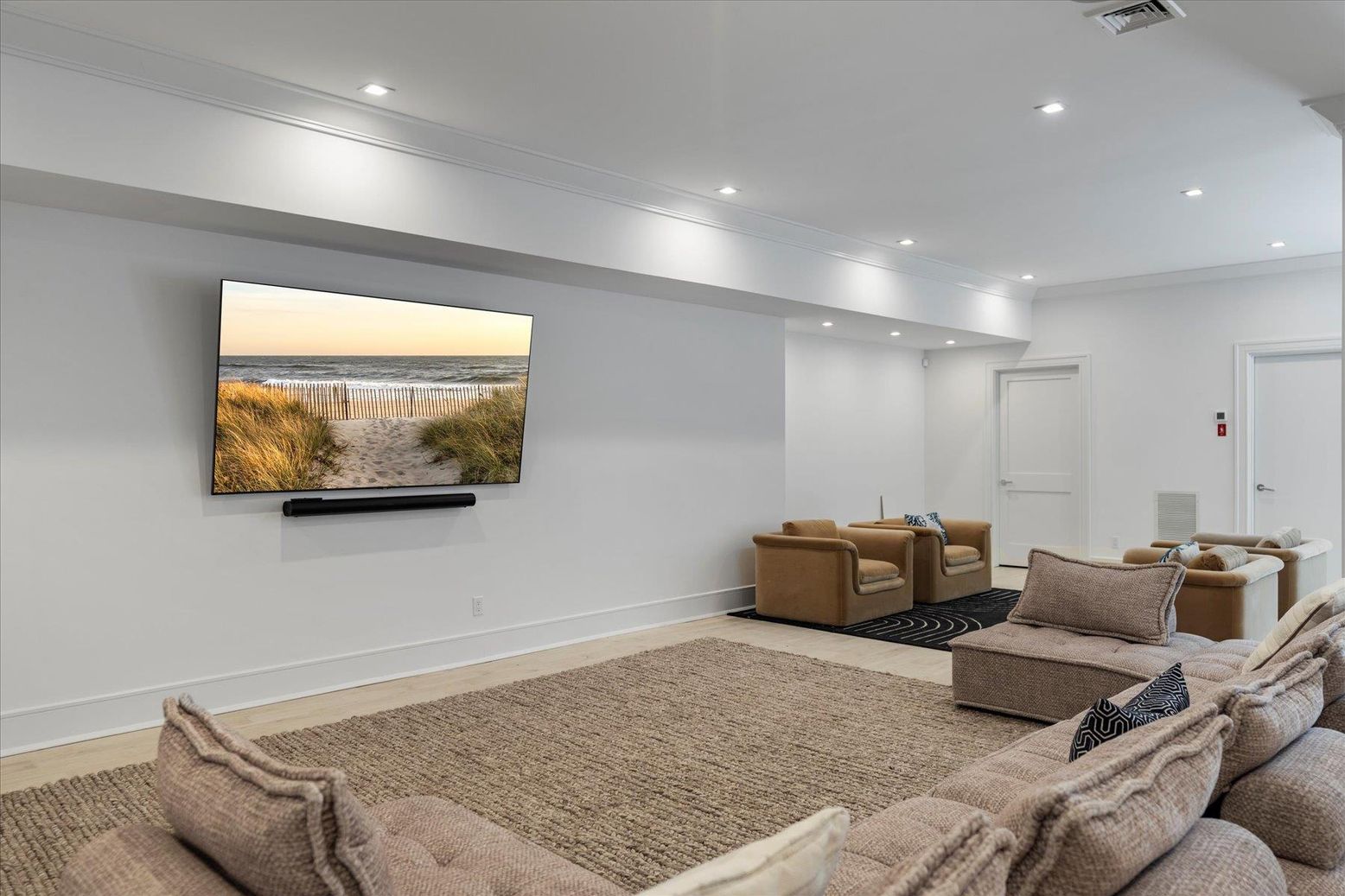 Interior, Living room, Recessed Lighting, Theatre Room