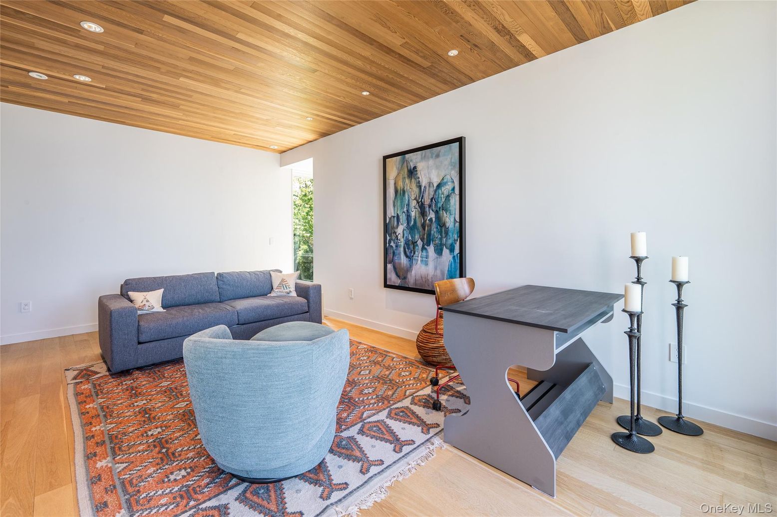 Interior, Living room, Recessed Lighting, Wooden Ceilings, Wood Texture Flooring