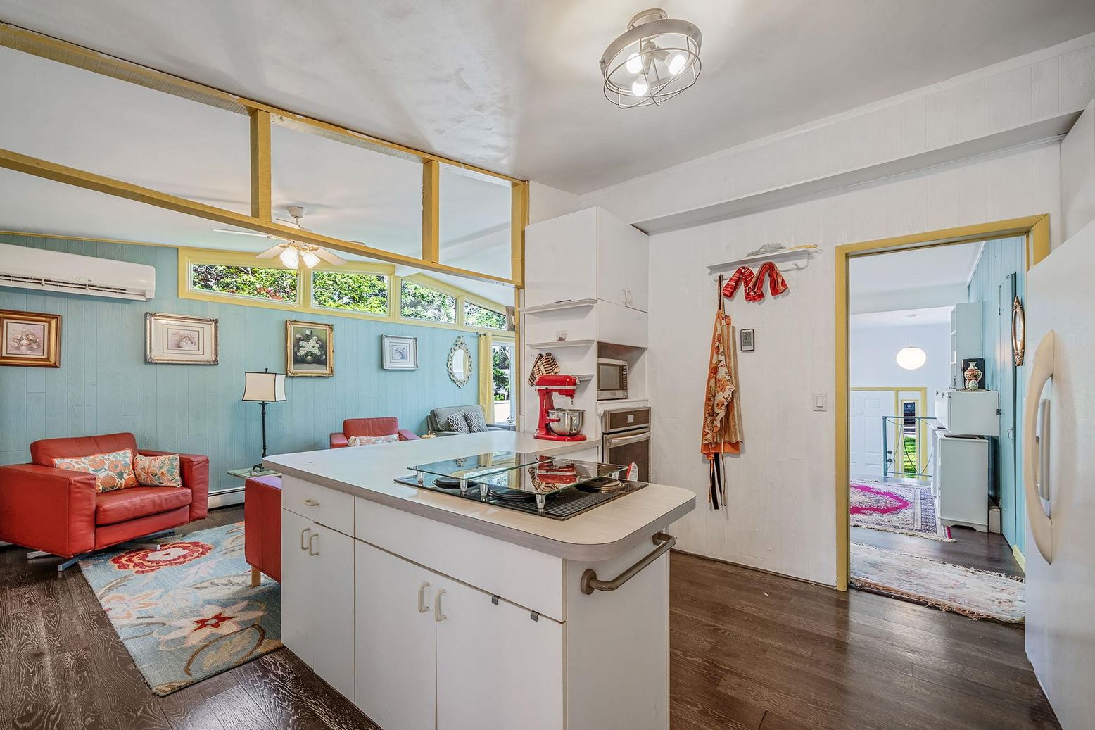 Interior, Kitchen, Living room, Wood Texture Flooring