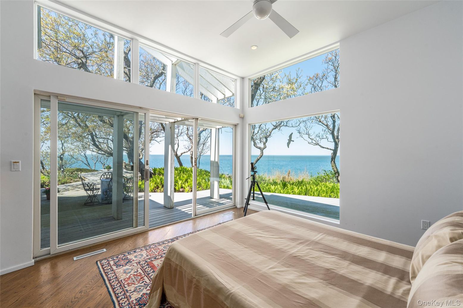 Bedroom, Interior, Recessed Lighting, Water, Wood Texture Flooring