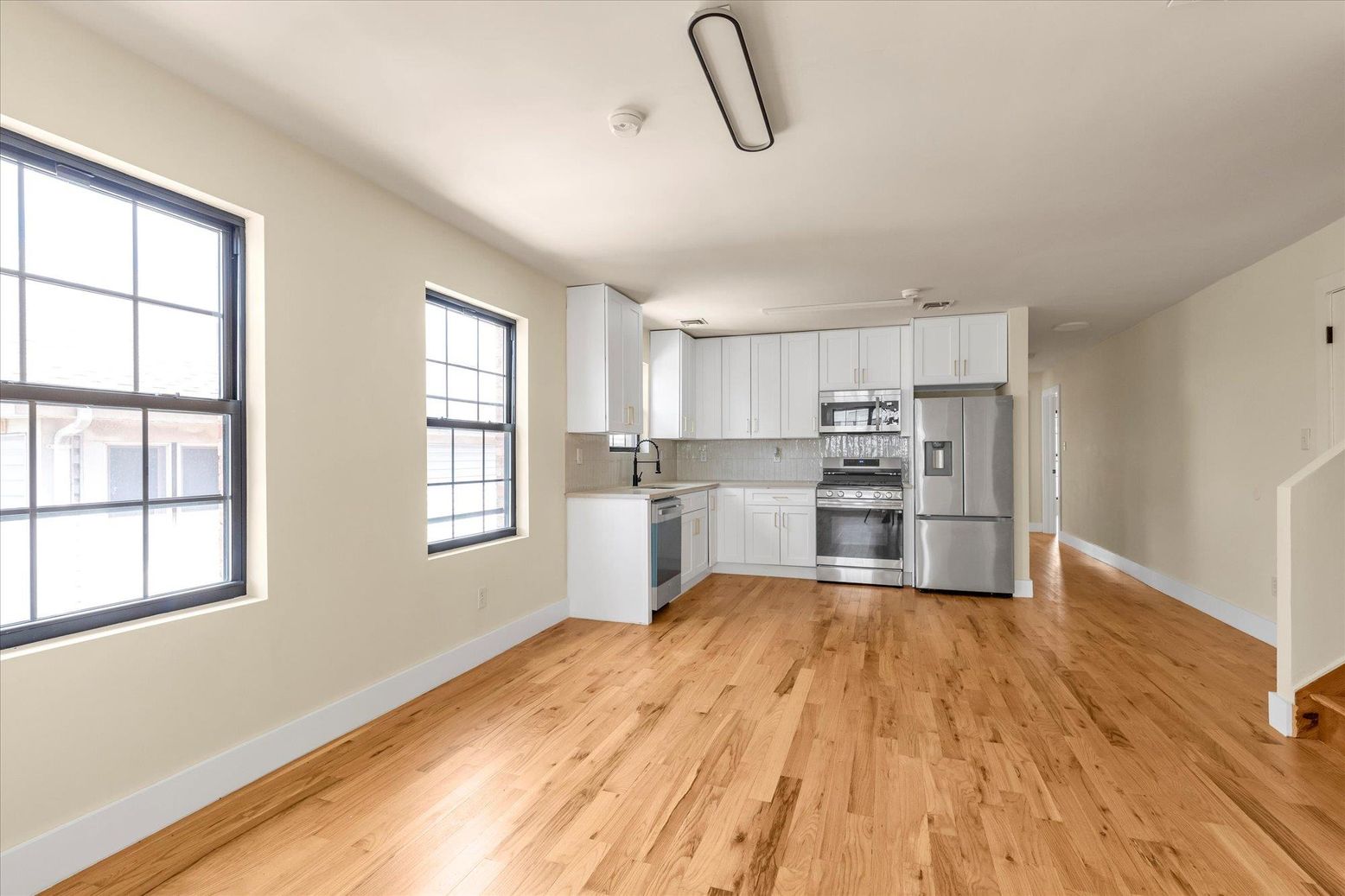 Interior, Kitchen, Stainless Steel Appliances, Wood Texture Flooring