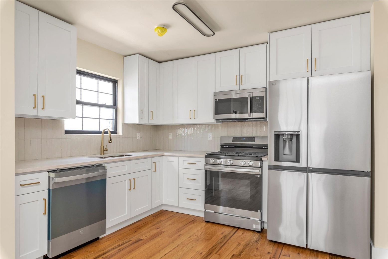 Interior, Kitchen, Stainless Steel Appliances, Wood Texture Flooring