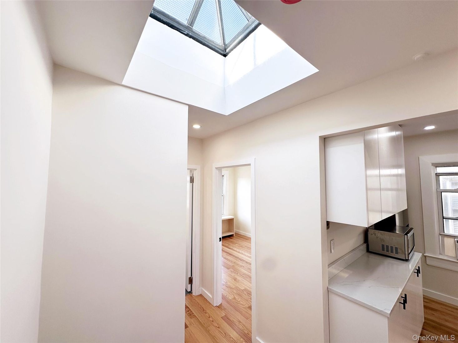 Glass Ceilings, Interior, Recessed Lighting, Wood Texture Flooring