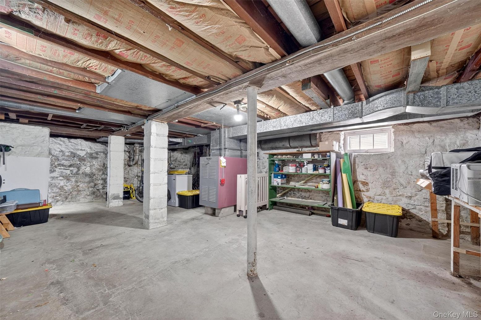 Interior, Stone Walls, Wooden Beams