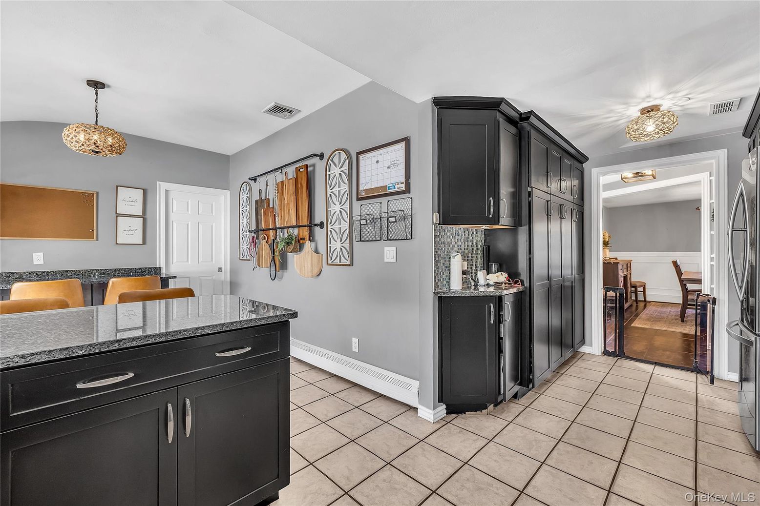 Dining room, Interior, Kitchen, Pendant Lights, Wood Texture Flooring