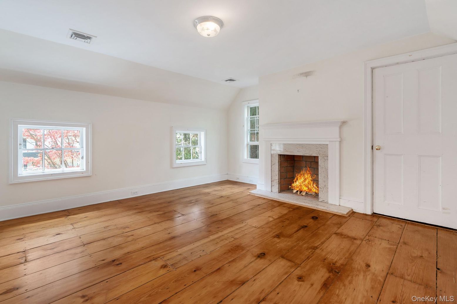 Empty room, Fireplace, Interior, Wood Texture Flooring