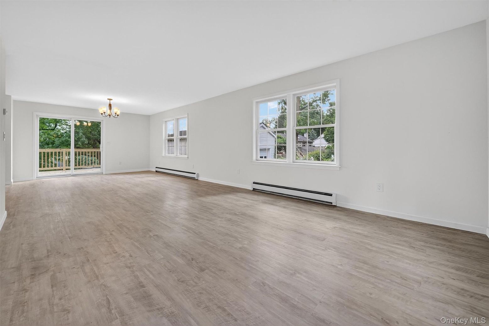Chandelier, Empty room, Interior, Wood Texture Flooring