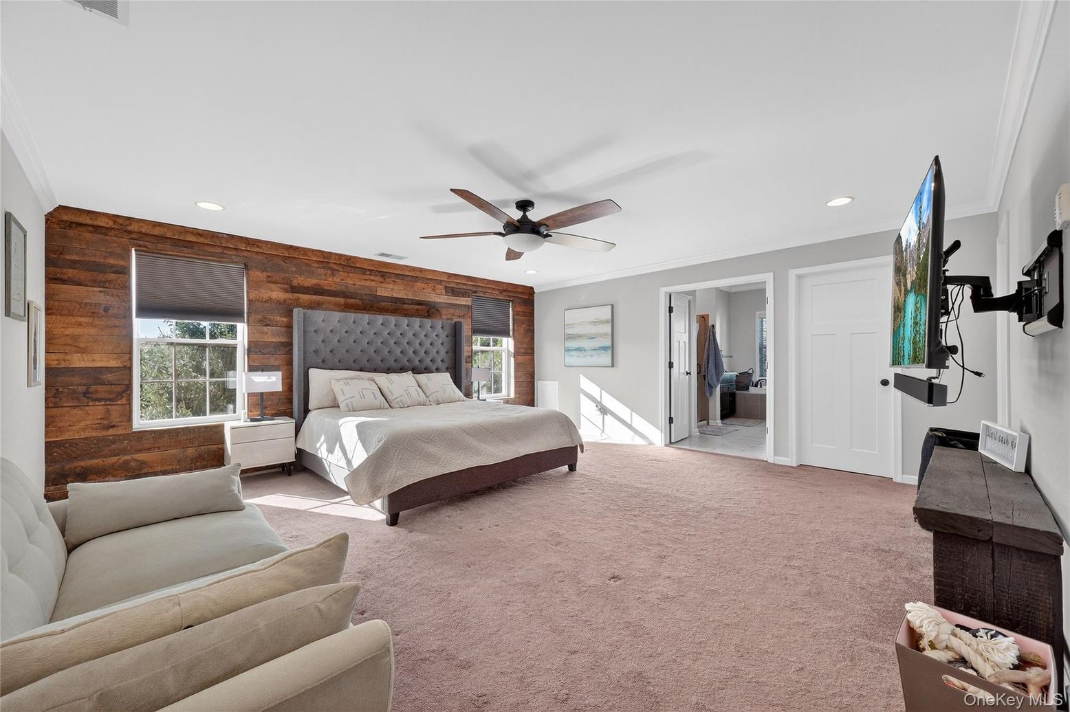 Bedroom, Interior, Recessed Lighting, Wooden Walls