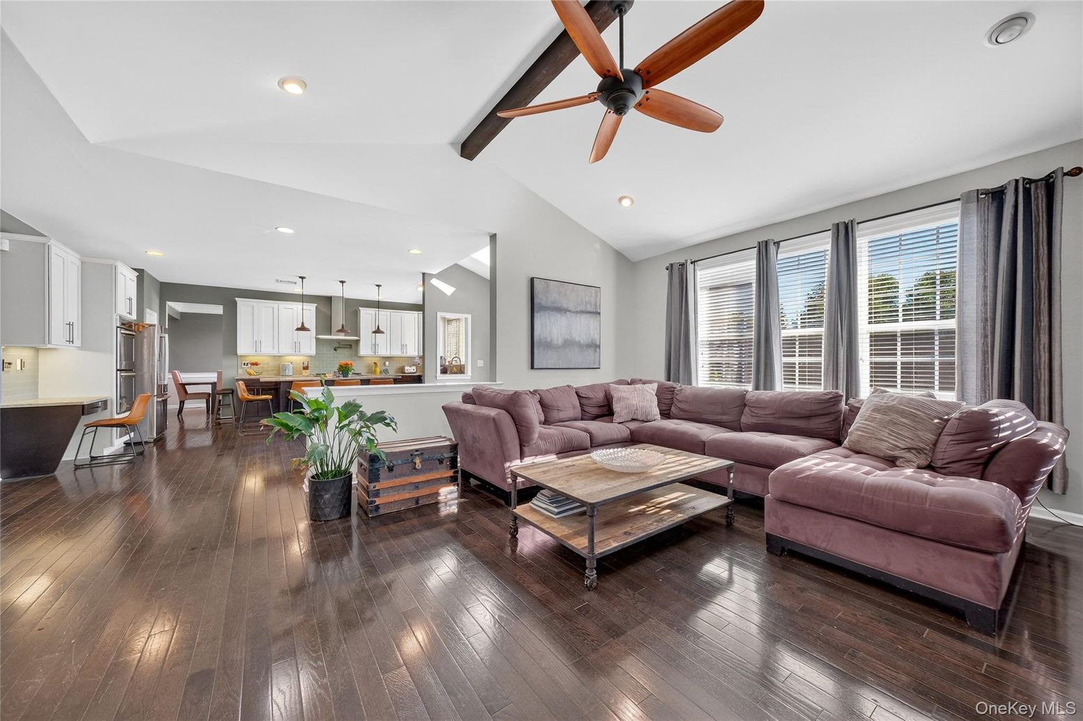 Dining room, Interior, Kitchen, Living room, Pendant Lights, Recessed Lighting, Wood Texture Flooring