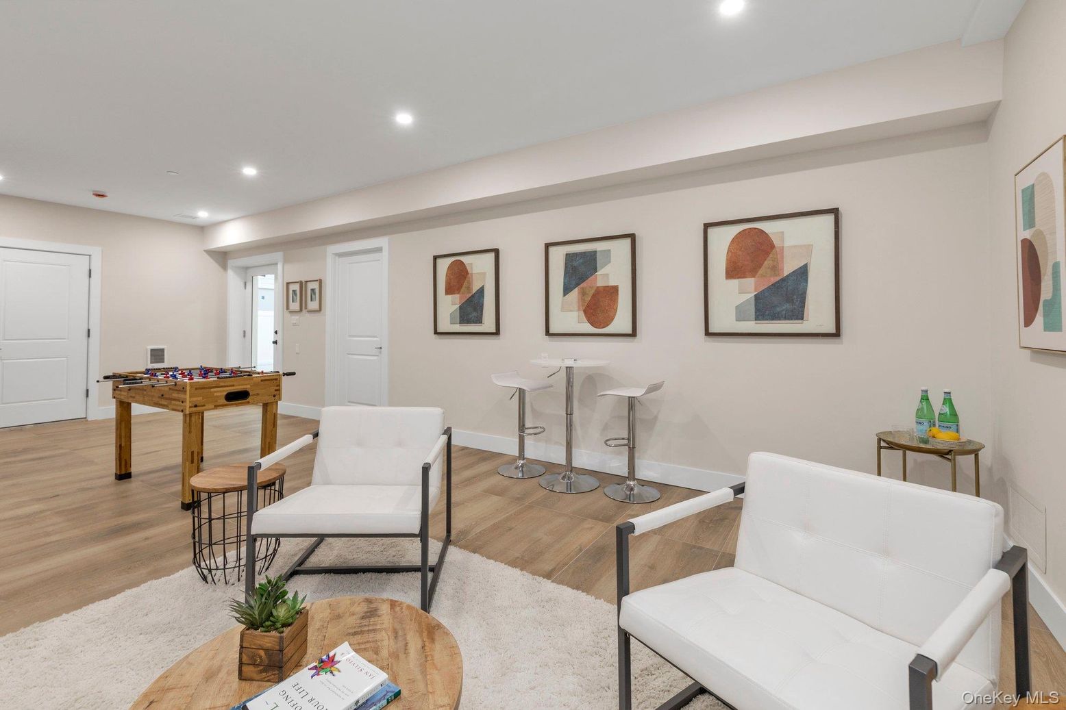 Game Room, Interior, Recessed Lighting, Wood Texture Flooring