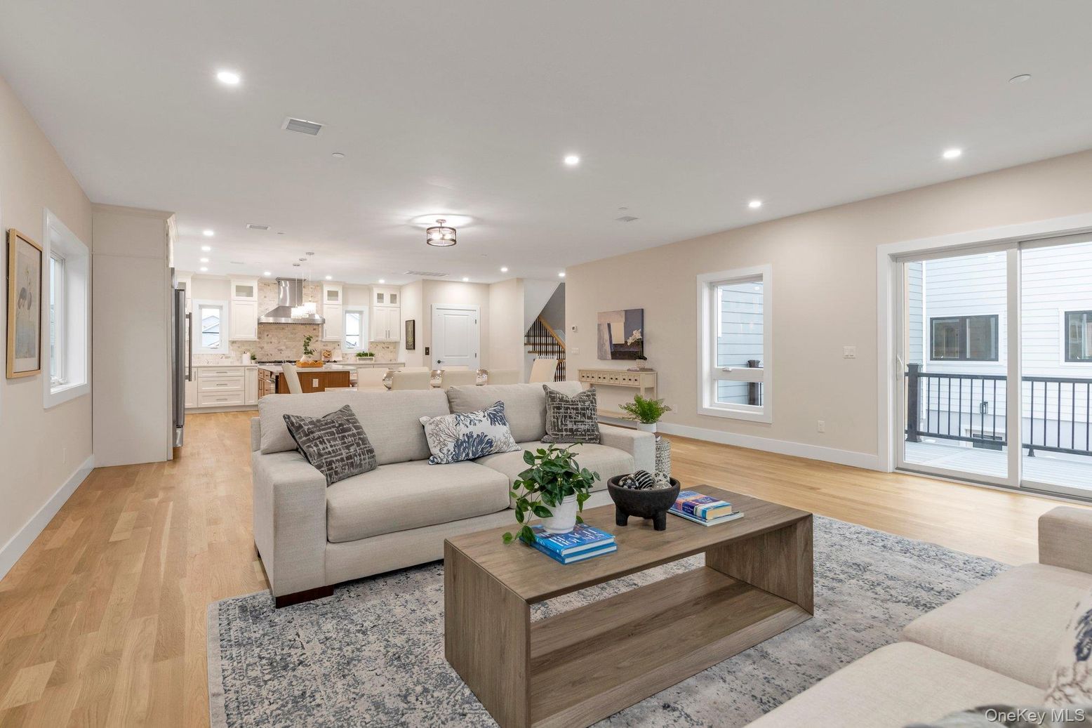 Interior, Kitchen, Living room, Pendant Lights, Recessed Lighting, Stainless Steel Appliances, Wood Texture Flooring