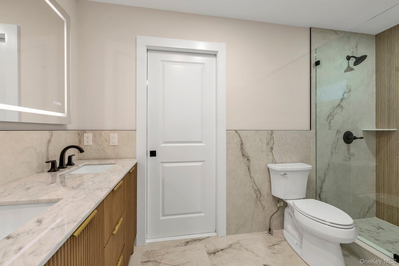 Bathroom, Glass Shower, Interior, Marble, Marble Walls