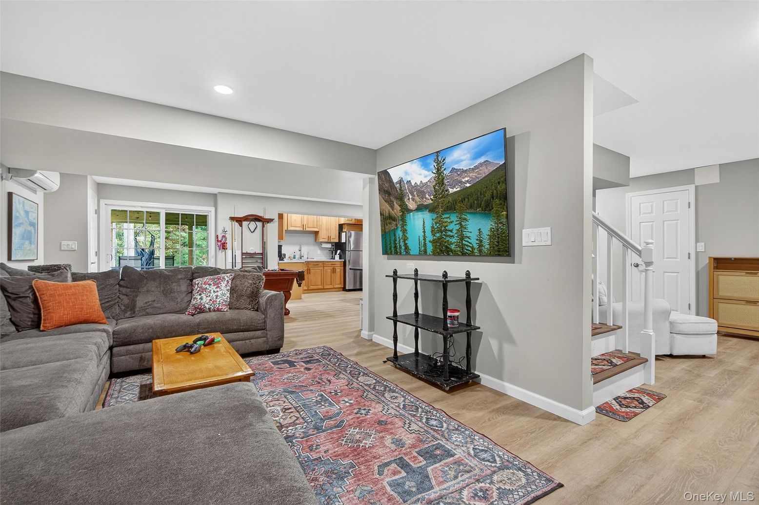 Interior, Kitchen, Living room, Recessed Lighting, Wood Texture Flooring