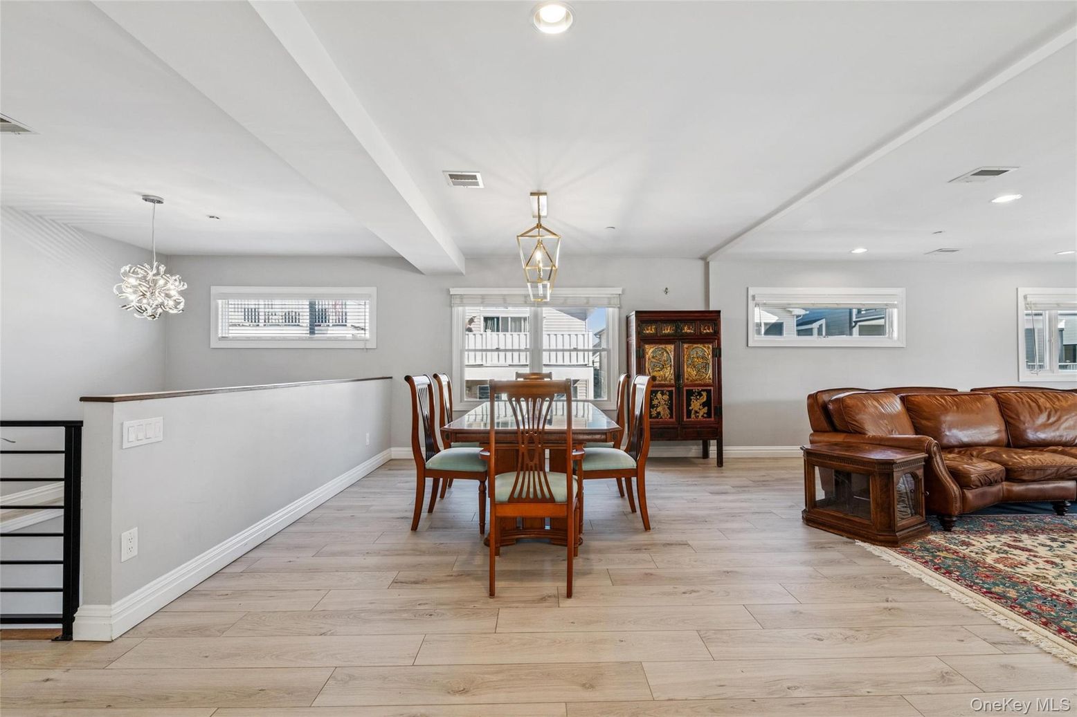 Chandelier, Dining room, Interior, Pendant Lights, Recessed Lighting, Wood Texture Flooring