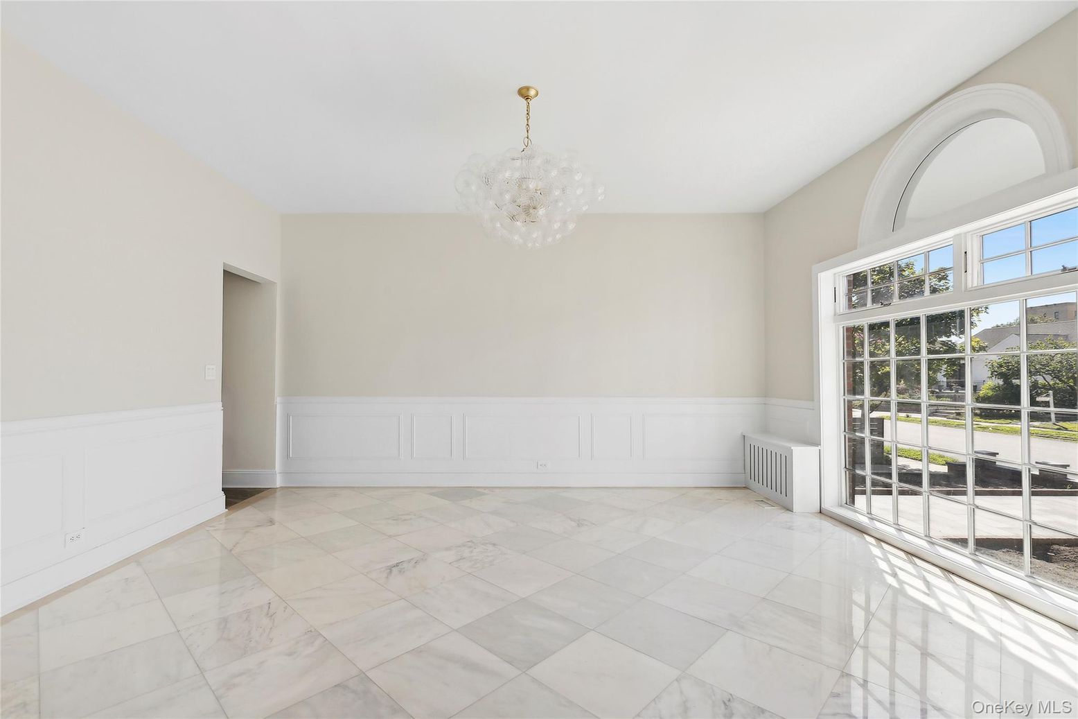 Chandelier, Empty room, Interior, Marble