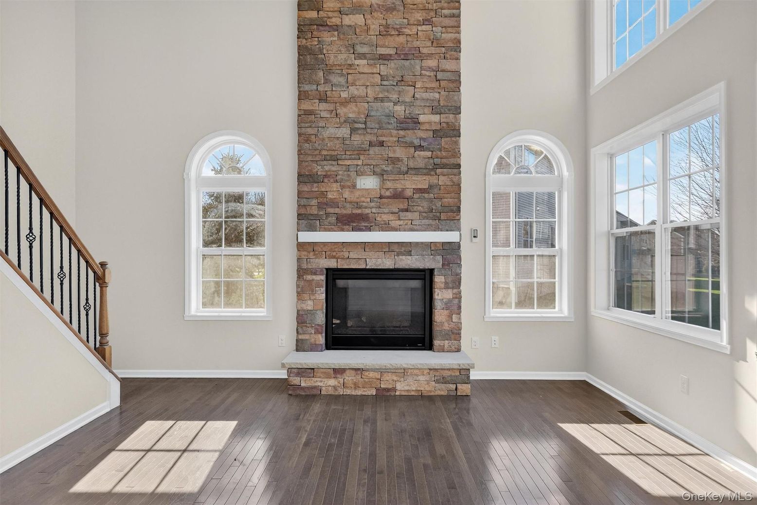 Fireplace, Interior, Stone Walls, Wood Texture Flooring