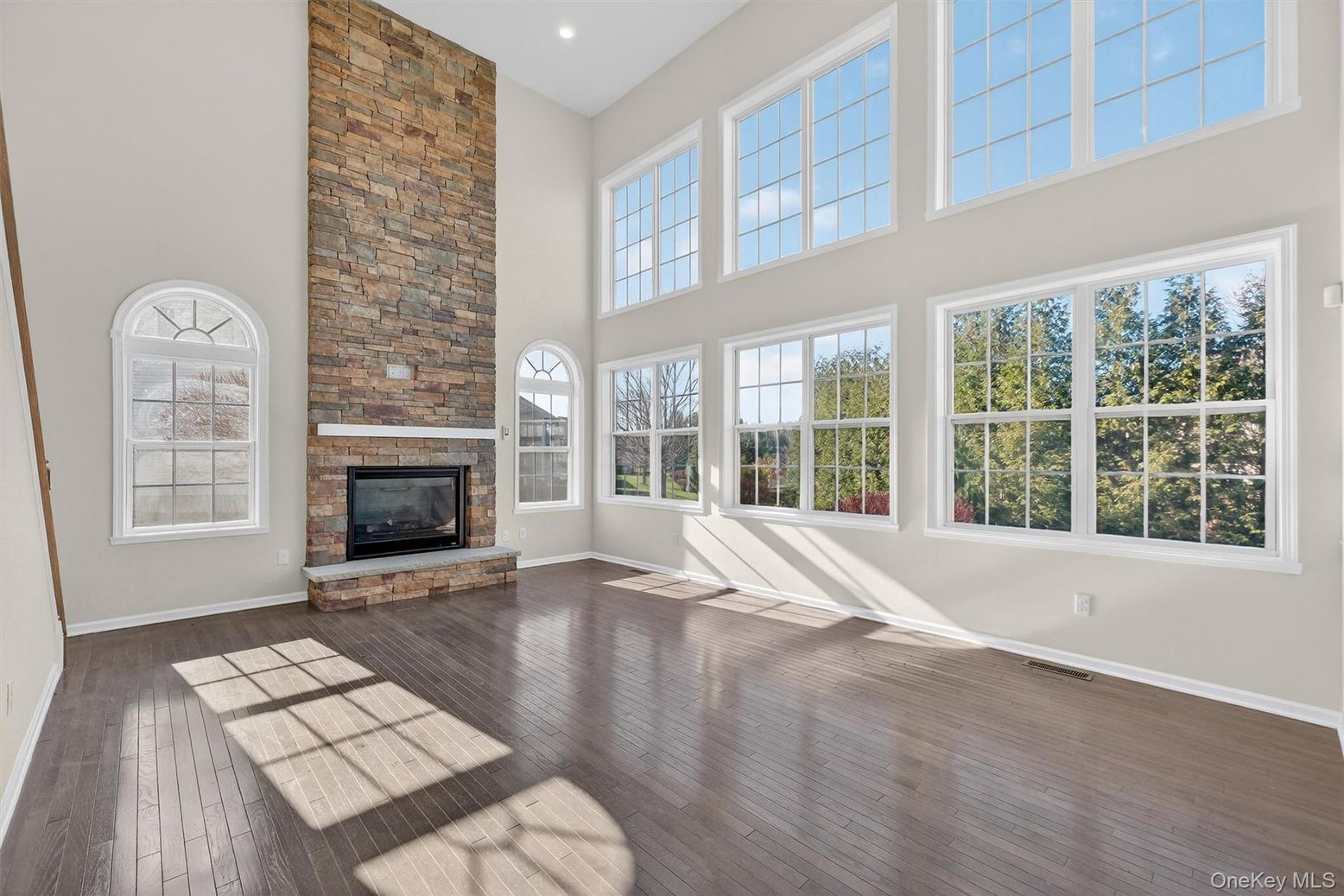 Fireplace, Interior, Recessed Lighting, Wood Texture Flooring