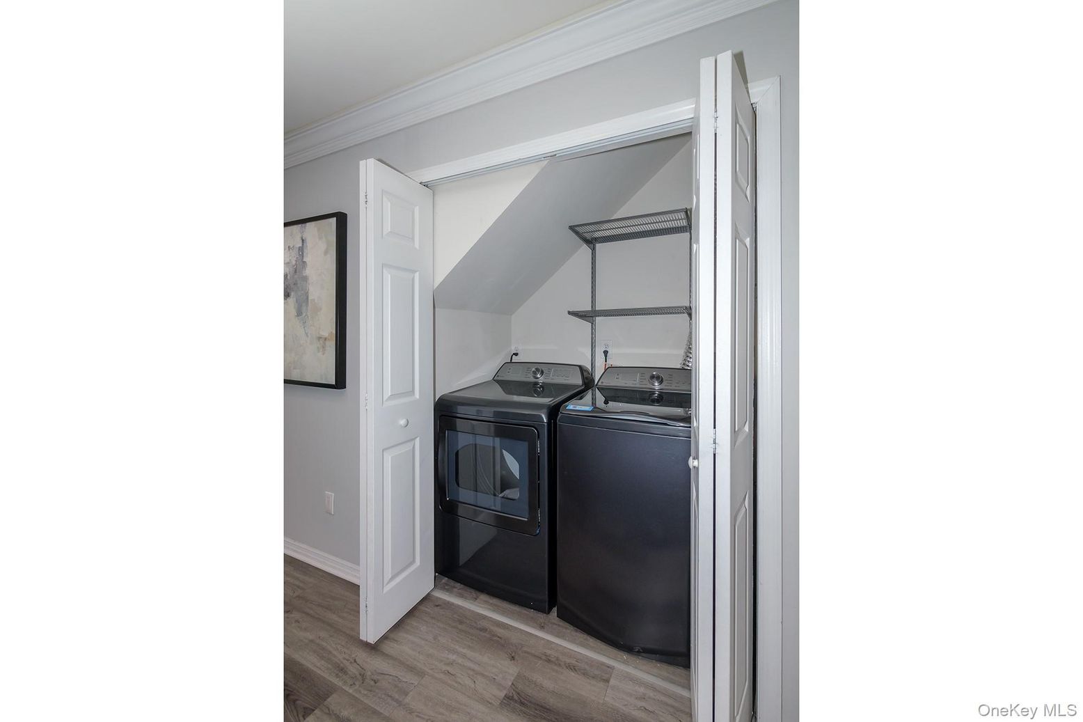 Interior, Washer, Wood Texture Flooring