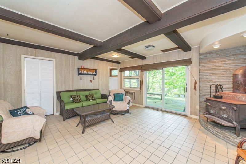 Interior, Living room, Stone Walls, Wooden Beams
