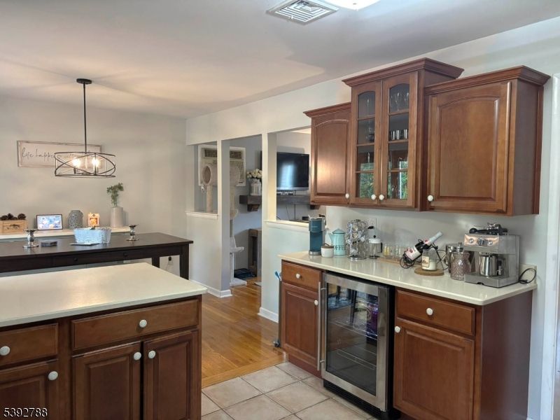 Interior, Kitchen, Pendant Lights, Wood Texture Flooring