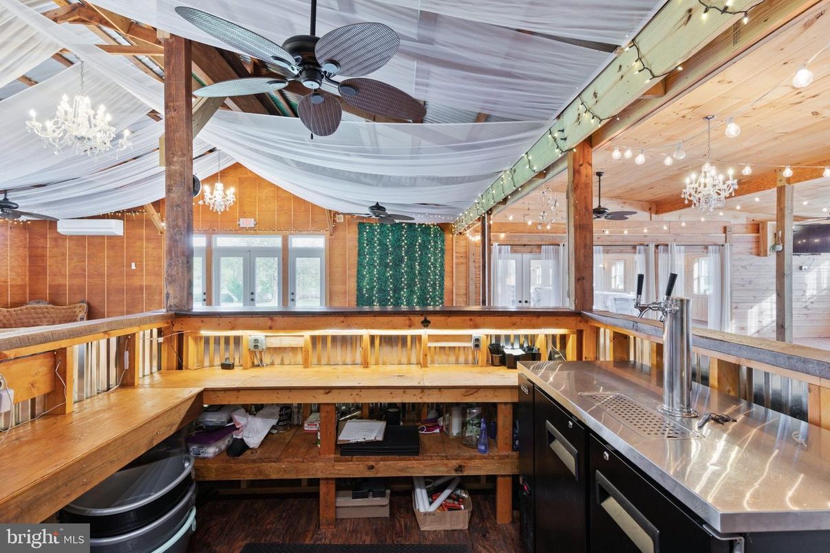 Chandelier, Interior, Wooden Walls