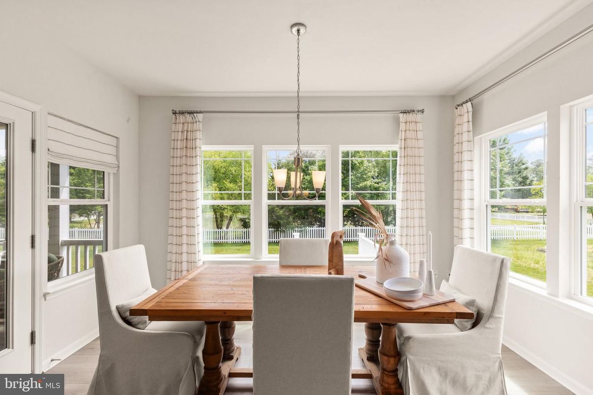 Chandelier, Dining room, Interior, Pendant Lights, Wood Texture Flooring