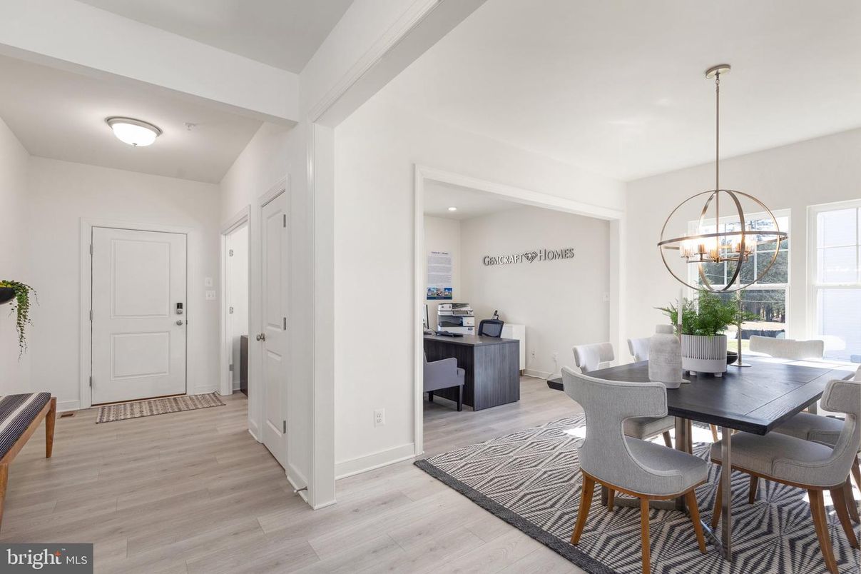 Chandelier, Dining room, Interior, Pendant Lights, Wood Texture Flooring