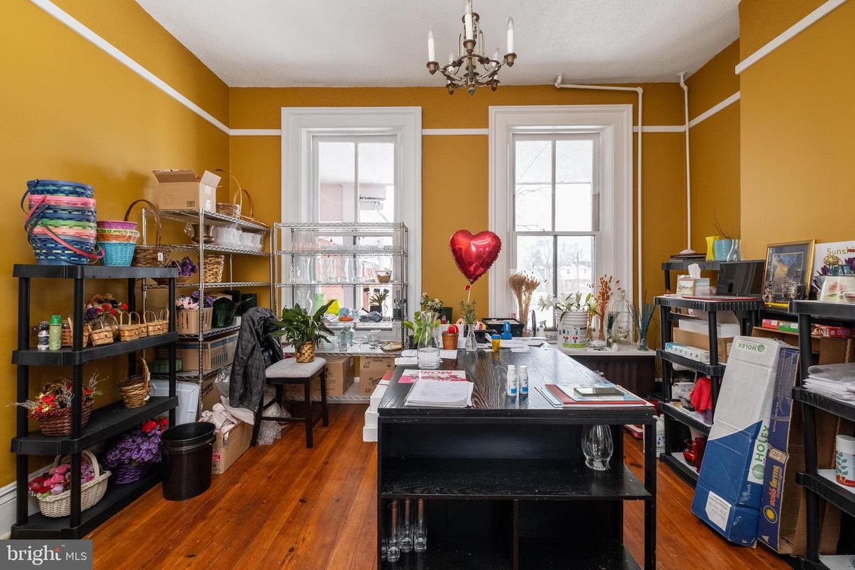 Chandelier, Home Office, Interior, Wood Texture Flooring
