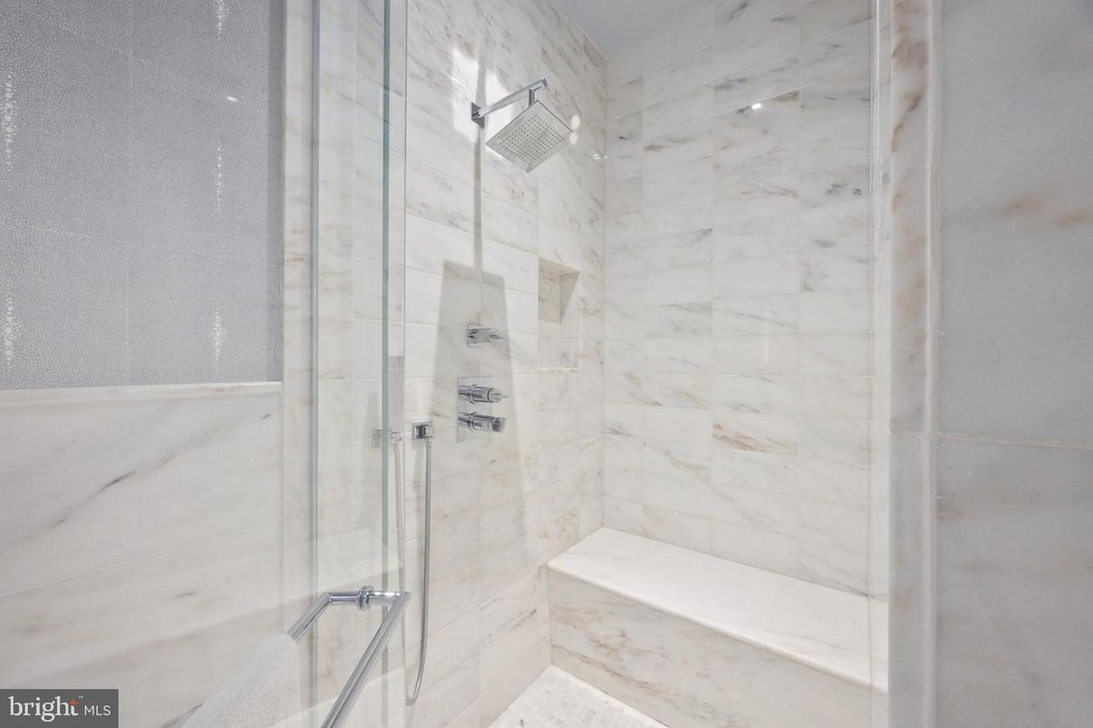 Bathroom, Glass Shower, Interior, Marble Walls