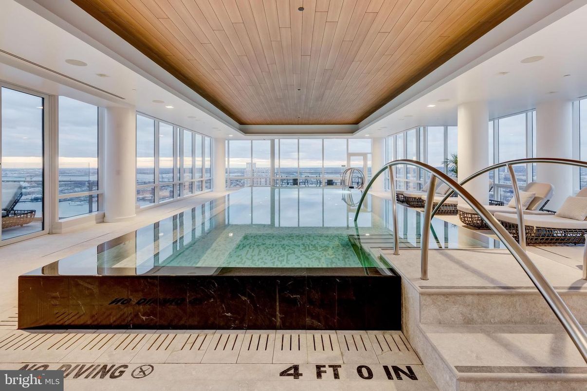 Interior, Pool, Recessed Lighting, Water, Wooden Ceilings