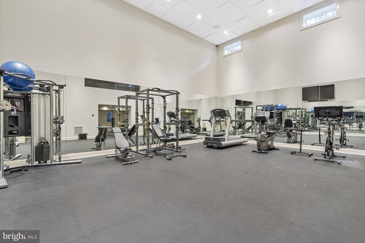 Fitness Equipment, Gym, Interior, Recessed Lighting