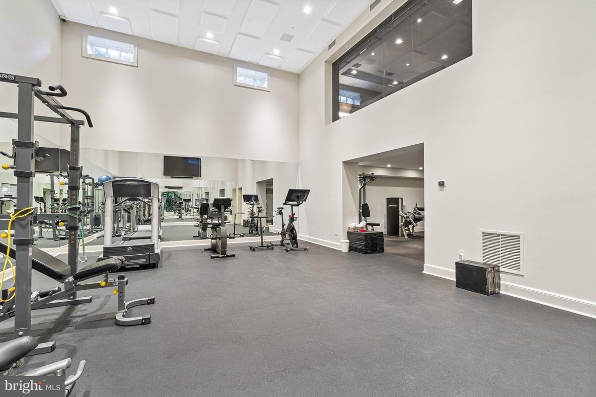 Fitness Equipment, Gym, Interior, Recessed Lighting