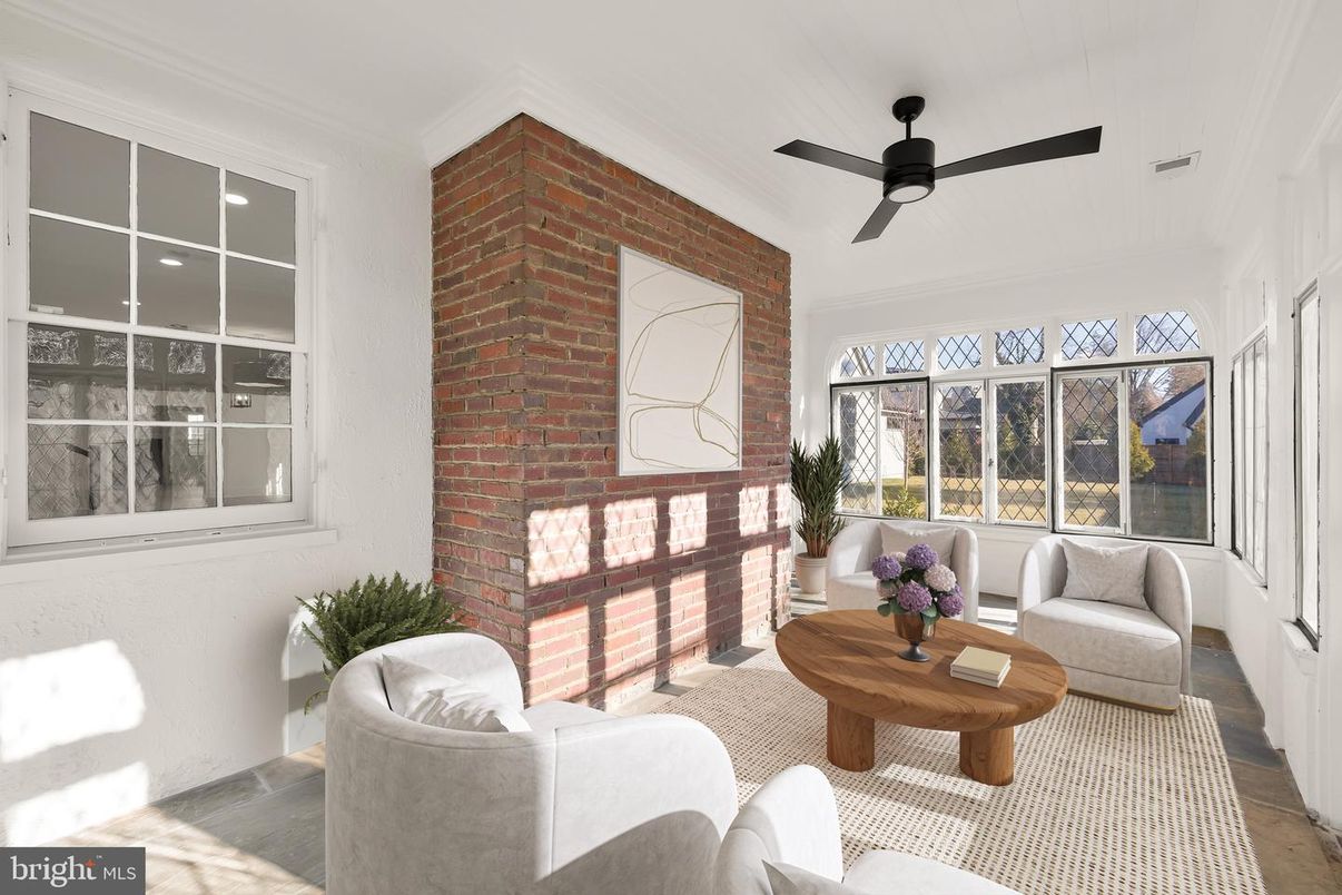 Interior, Living room, Stone Walls, Wood Texture Flooring