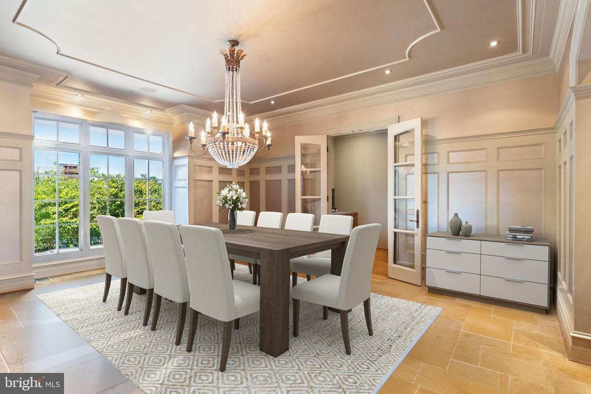 Chandelier, Dining room, Interior, Recessed Lighting
