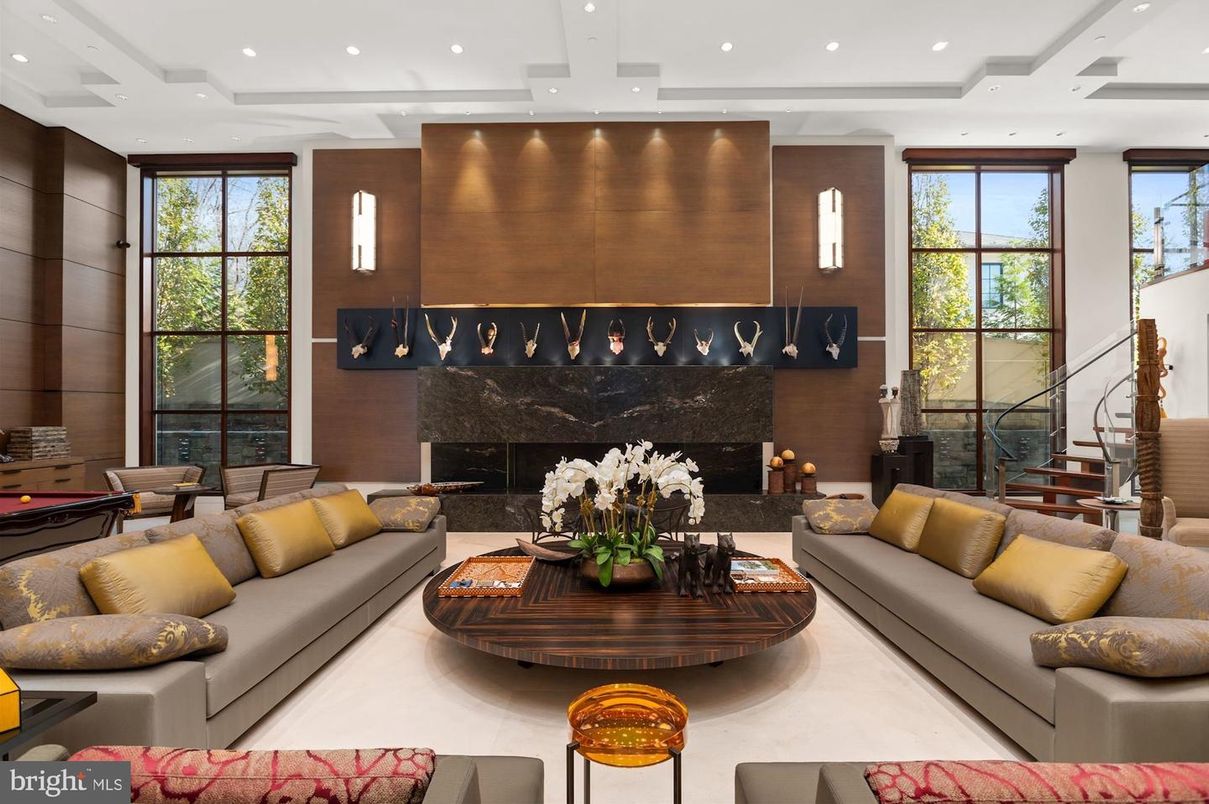 Fireplace, Interior, Living room, Recessed Lighting