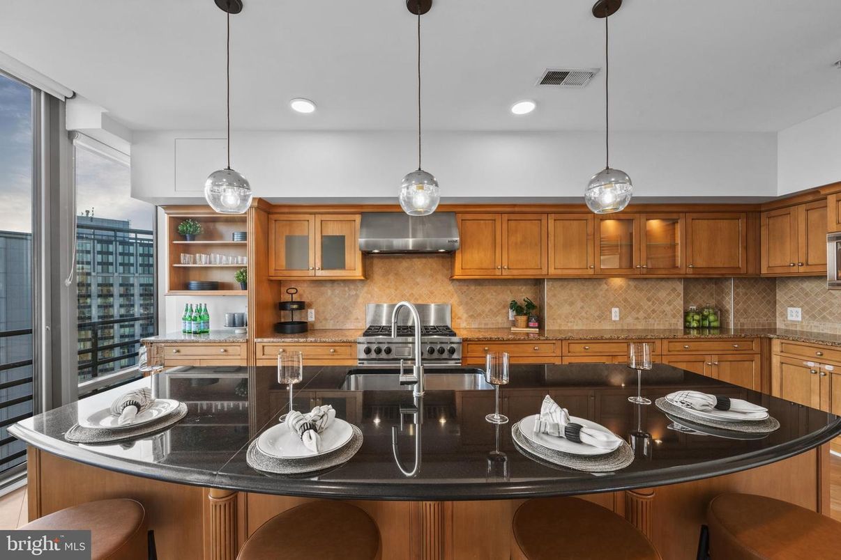 Interior, Kitchen, Pendant Lights, Recessed Lighting, Stainless Steel Appliances