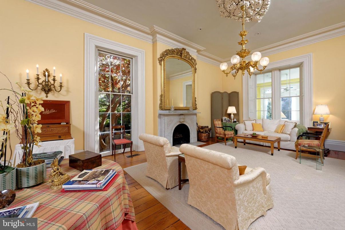 Chandelier, Fireplace, Interior, Living room, Wood Texture Flooring