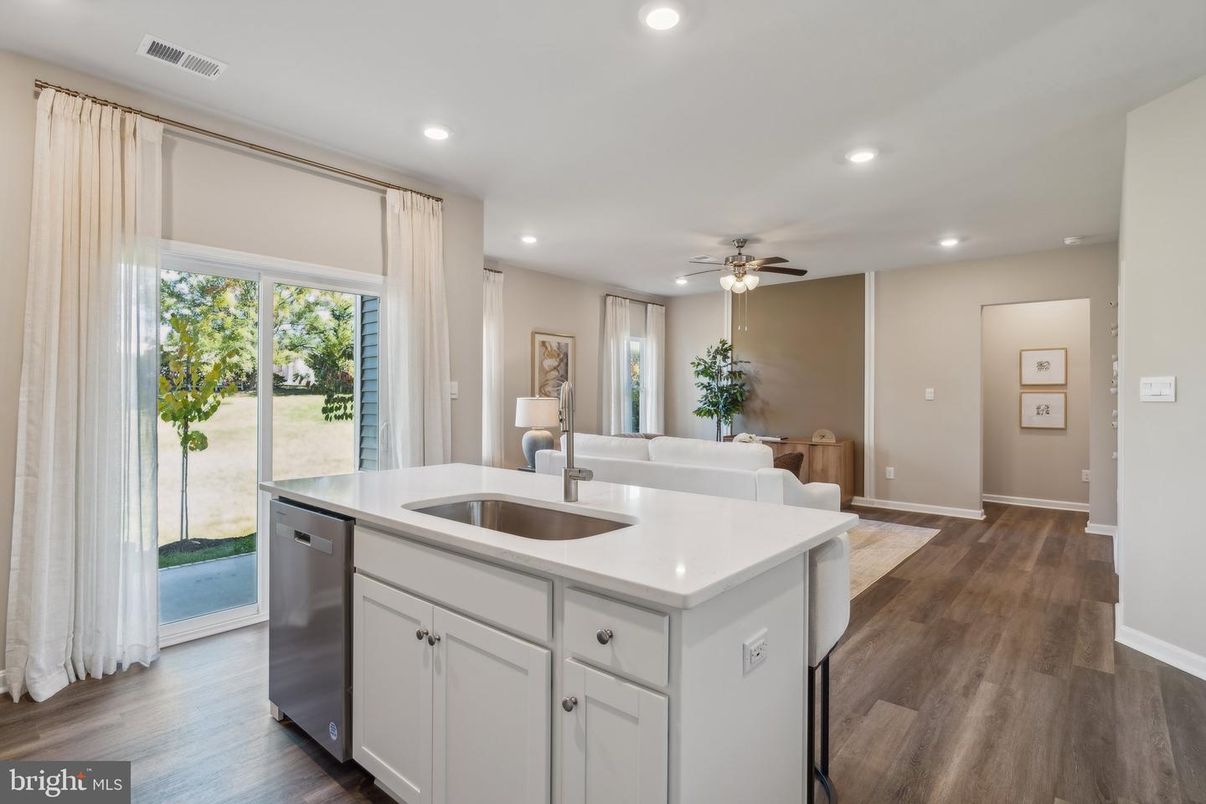 Interior, Kitchen, Recessed Lighting, Wood Texture Flooring