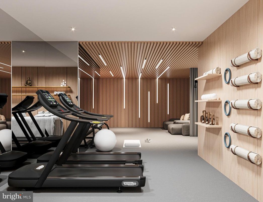 Fitness Equipment, Interior, Recessed Lighting, Wooden Walls