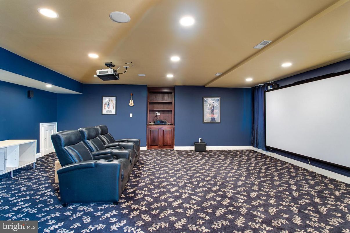 Home Theatre Room, Interior, Projection Screen, Recessed Lighting, Theatre Room