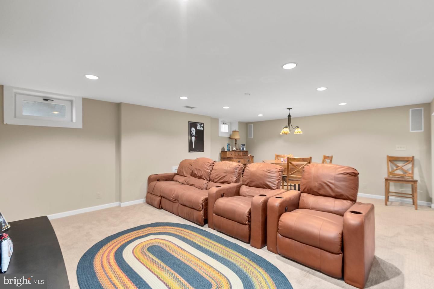 Home Theatre Room, Dining room, Interior, Pendant Lights, Recessed Lighting