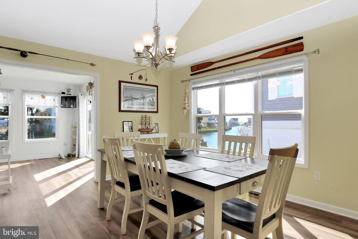 Chandelier, Dining room, Interior, Wood Texture Flooring