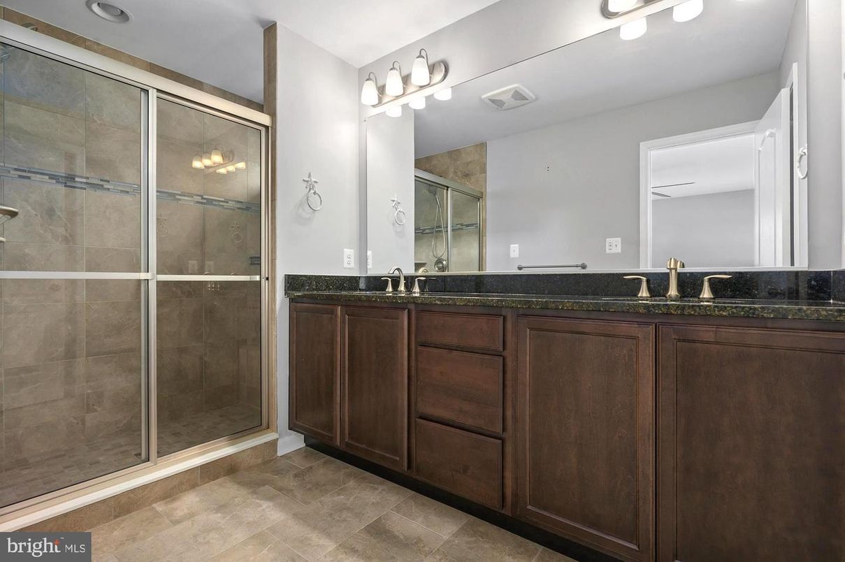 Bathroom, Dual Sink Vanities, Glass Shower, Interior