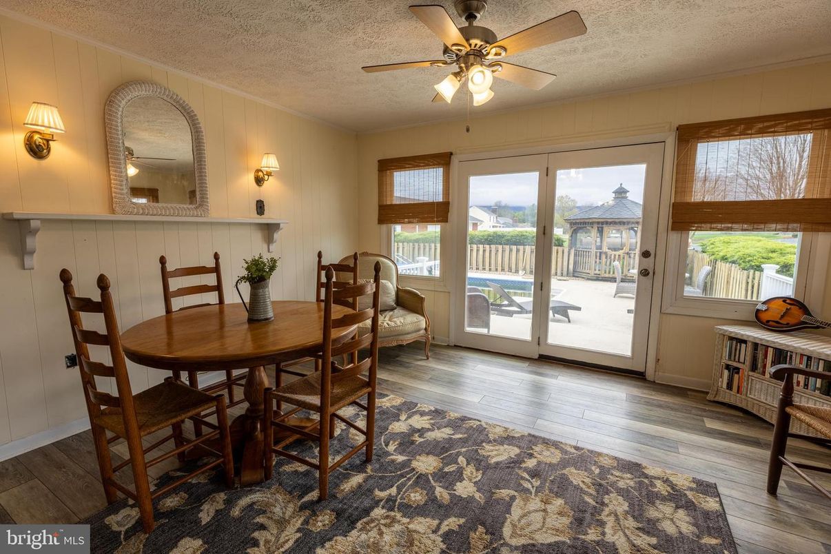 Dining room, Interior, Wood Texture Flooring