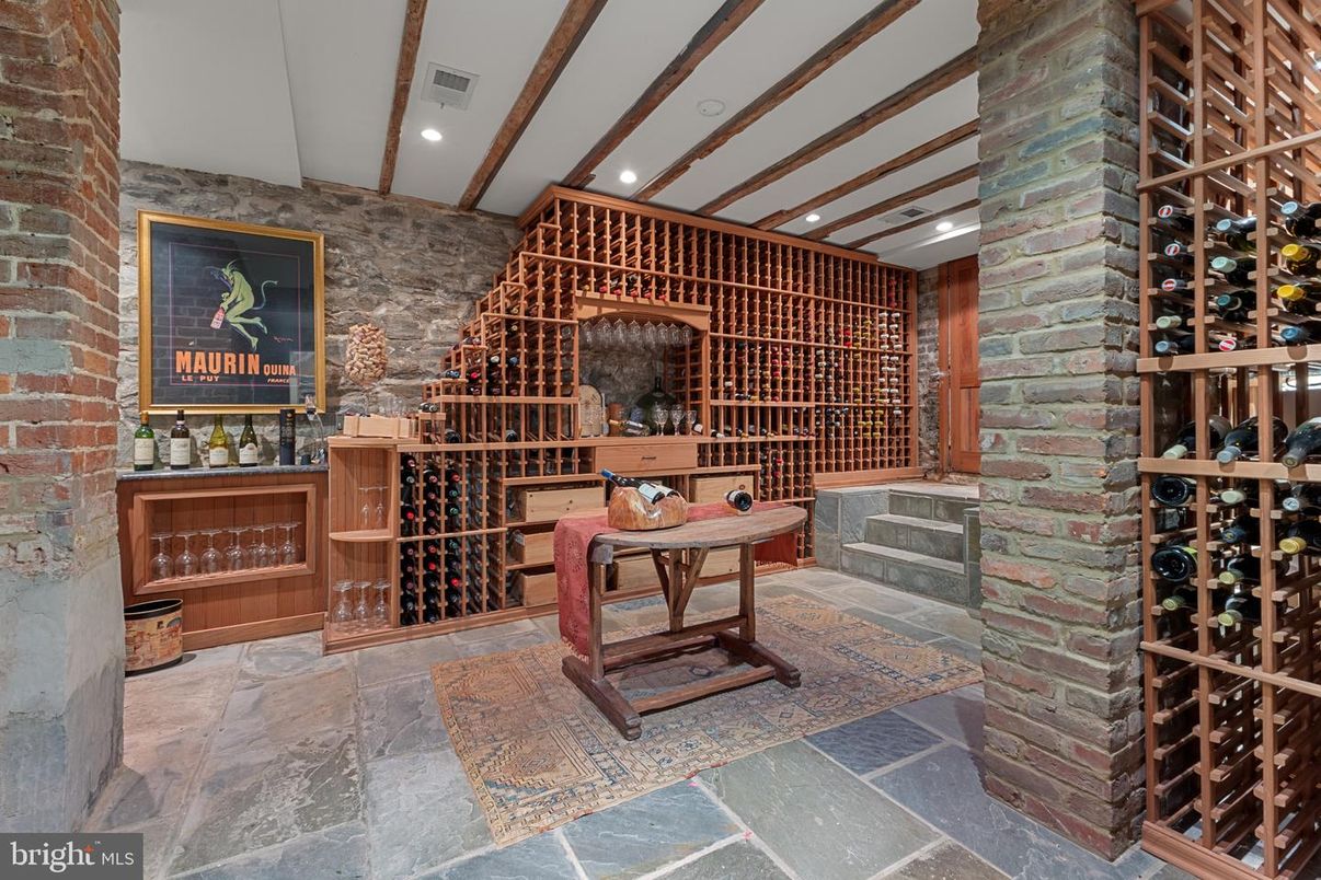 Interior, Recessed Lighting, Stone Walls, Wine Storage