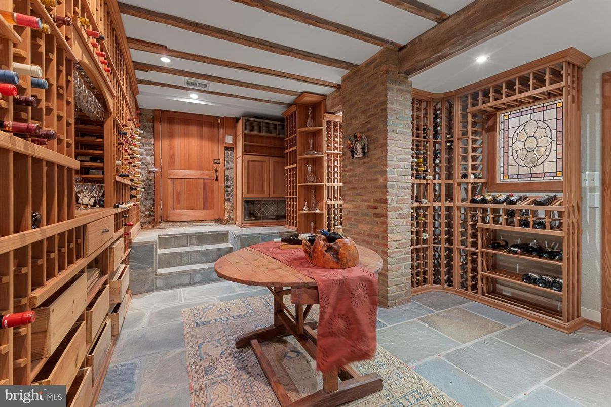 Interior, Recessed Lighting, Stone Walls, Wine Storage