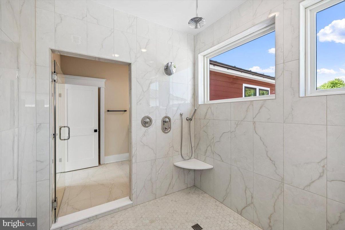 Bathroom, Glass Shower, Interior, Marble Walls
